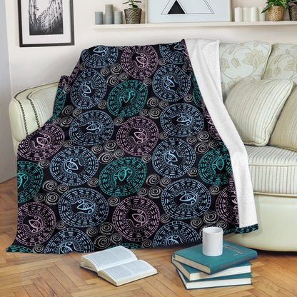 Eye Of Horus Ethnic Pattern Fleece Blanket