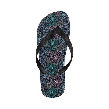 Eye of Horus Ethnic Pattern Flip Flops-JTAMIGO.COM
