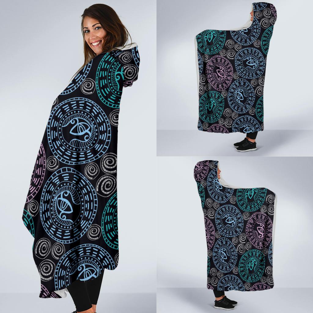 Eye of Horus Ethnic Pattern Hooded Blanket-JTAMIGO.COM