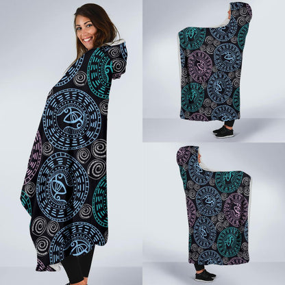 Eye of Horus Ethnic Pattern Hooded Blanket-JTAMIGO.COM
