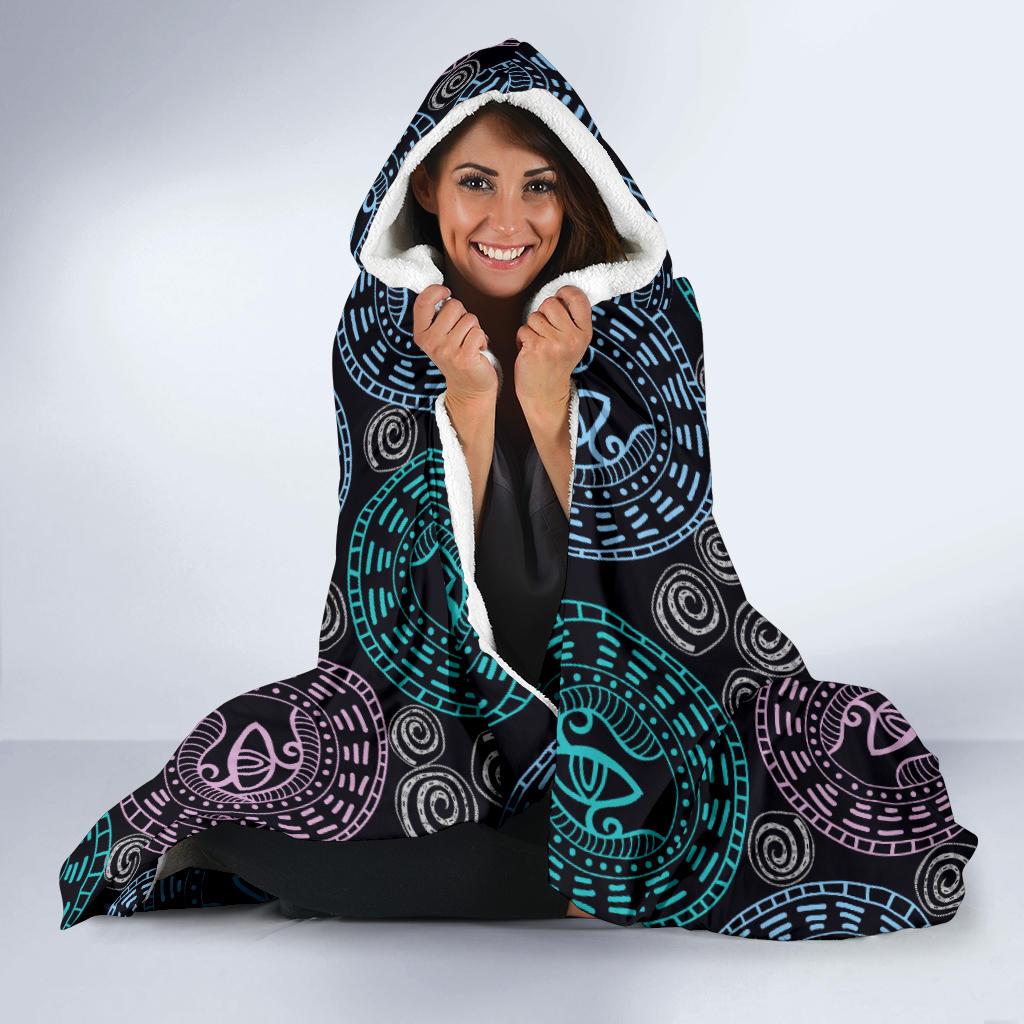 Eye of Horus Ethnic Pattern Hooded Blanket-JTAMIGO.COM
