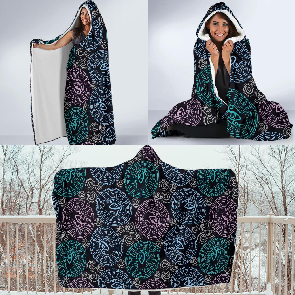 Eye of Horus Ethnic Pattern Hooded Blanket-JTAMIGO.COM