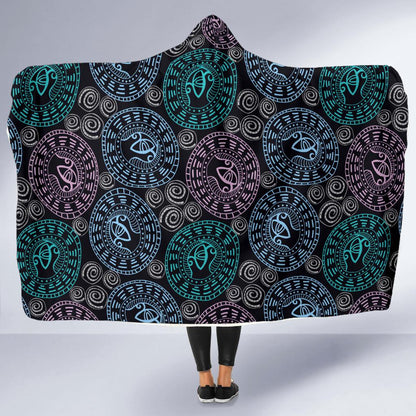 Eye of Horus Ethnic Pattern Hooded Blanket-JTAMIGO.COM