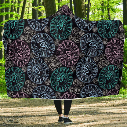 Eye of Horus Ethnic Pattern Hooded Blanket-JTAMIGO.COM