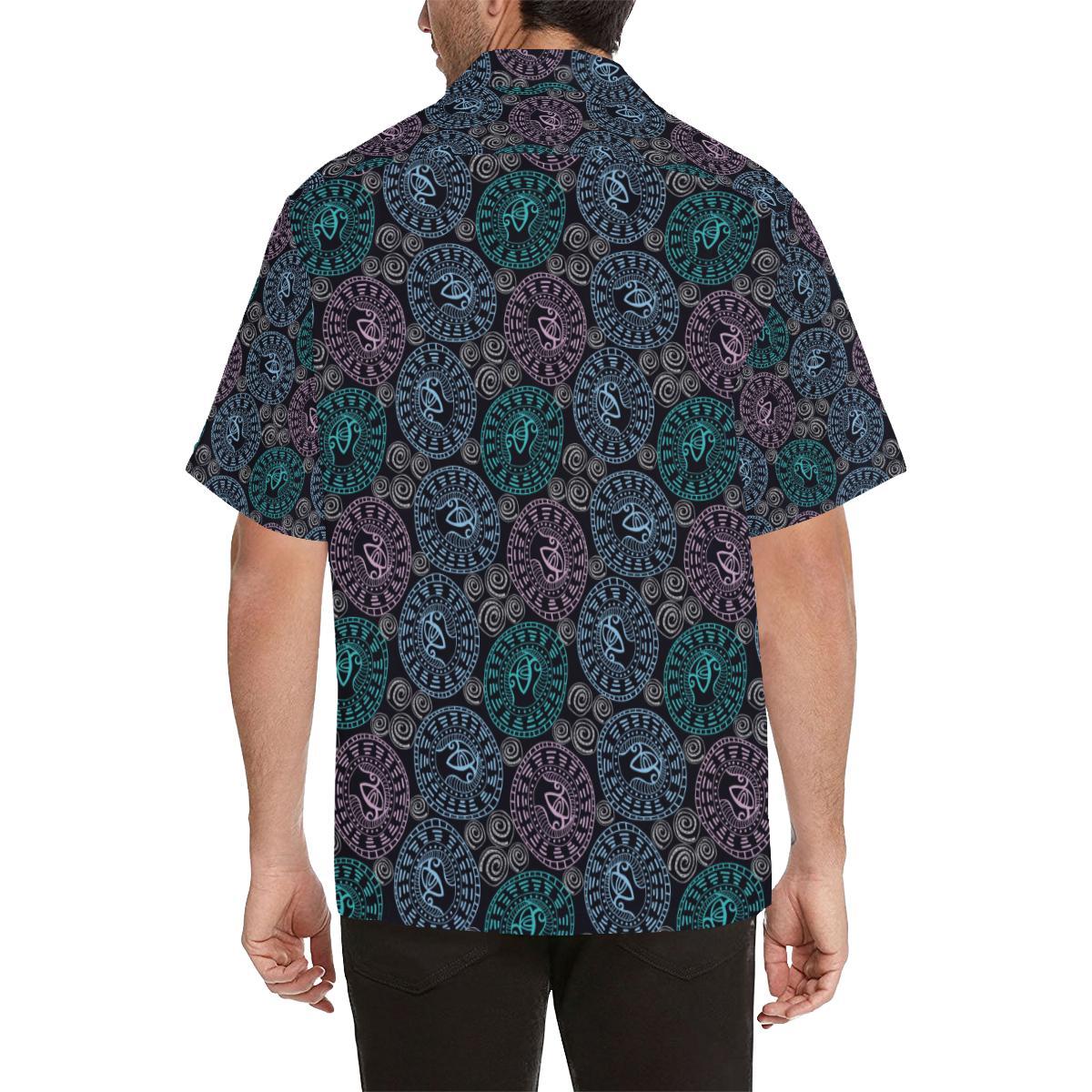 Eye of Horus Ethnic Pattern Men Aloha Hawaiian Shirt