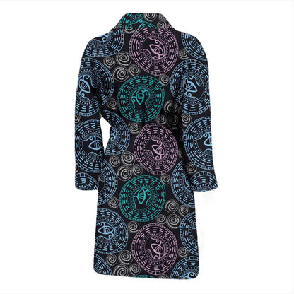 Eye of Horus Ethnic Pattern Men Bath Robe-JTAMIGO.COM