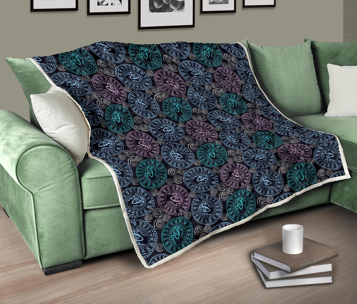 Eye of Horus Ethnic Pattern Premium Quilt-JTAMIGO.COM