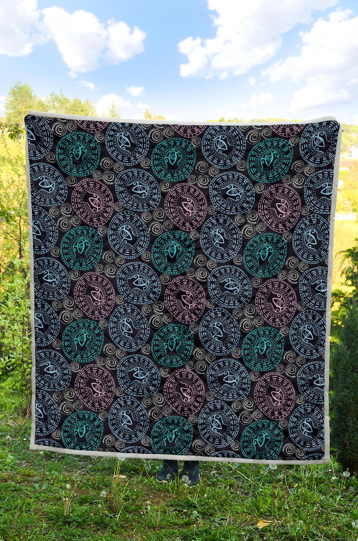 Eye of Horus Ethnic Pattern Premium Quilt-JTAMIGO.COM