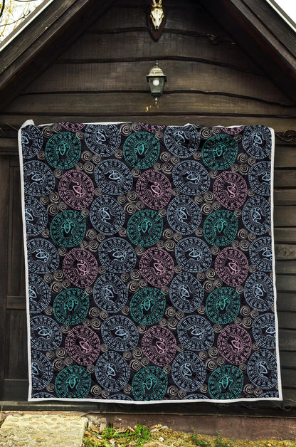 Eye of Horus Ethnic Pattern Premium Quilt-JTAMIGO.COM