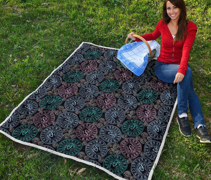 Eye of Horus Ethnic Pattern Premium Quilt-JTAMIGO.COM