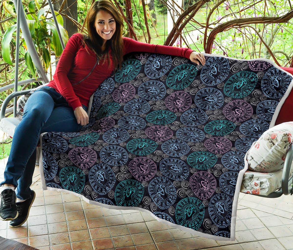 Eye of Horus Ethnic Pattern Premium Quilt-JTAMIGO.COM