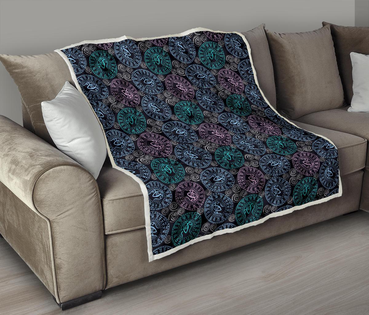 Eye of Horus Ethnic Pattern Premium Quilt-JTAMIGO.COM
