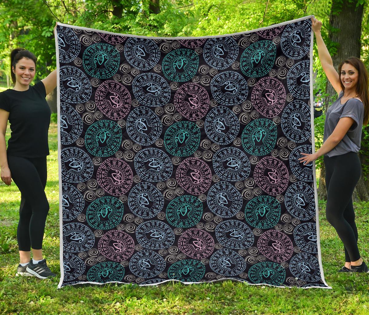 Eye of Horus Ethnic Pattern Premium Quilt-JTAMIGO.COM