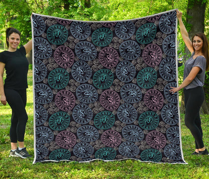 Eye of Horus Ethnic Pattern Premium Quilt-JTAMIGO.COM