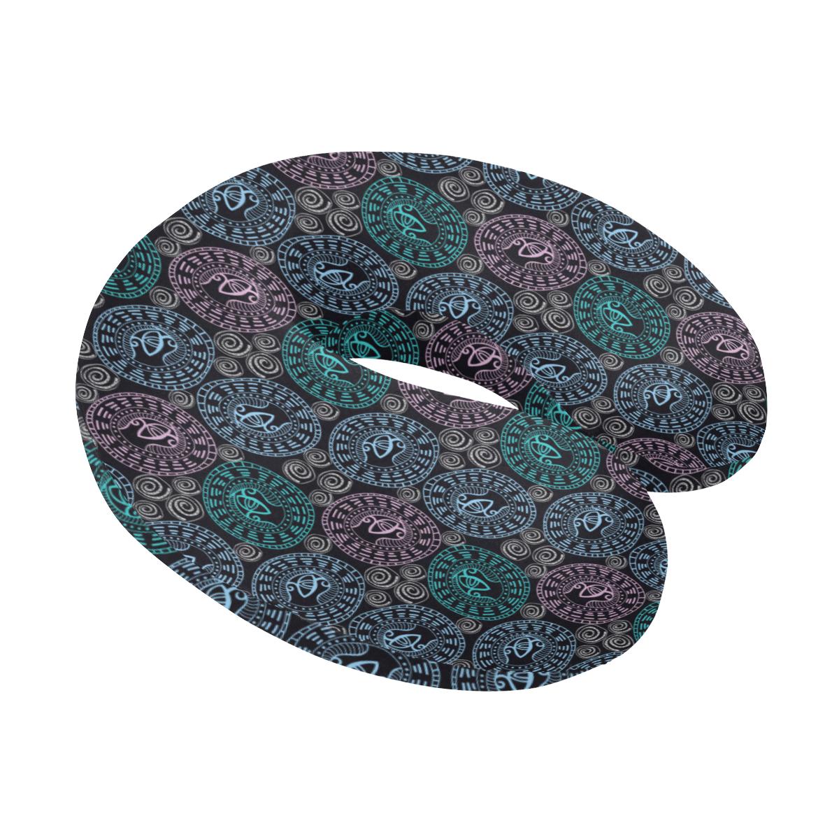Eye of Horus Ethnic Pattern U-Shaped Travel Neck Pillow-JTAMIGO.COM