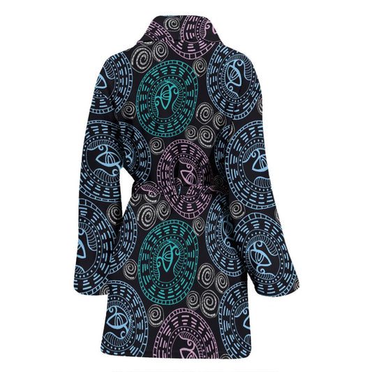 Eye of Horus Ethnic Pattern Women Bath Robe-JTAMIGO.COM