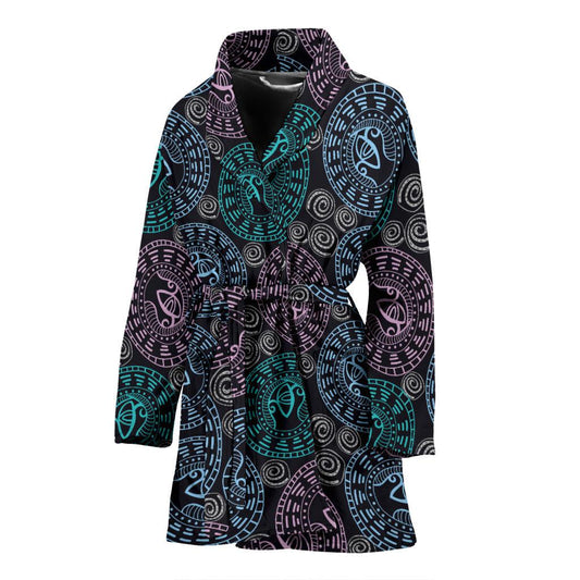 Eye of Horus Ethnic Pattern Women Bath Robe-JTAMIGO.COM