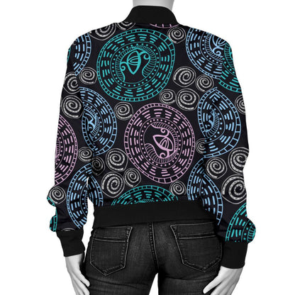 Eye of Horus Ethnic Pattern Women Casual Bomber Jacket