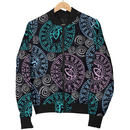 Eye of Horus Ethnic Pattern Women Casual Bomber Jacket