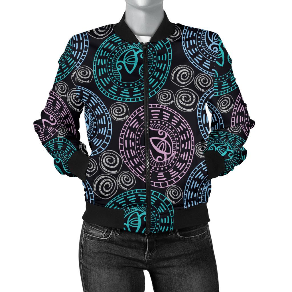 Eye of Horus Ethnic Pattern Women Casual Bomber Jacket