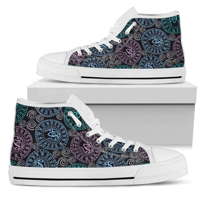 Eye of Horus Ethnic Pattern Women High Top Shoes