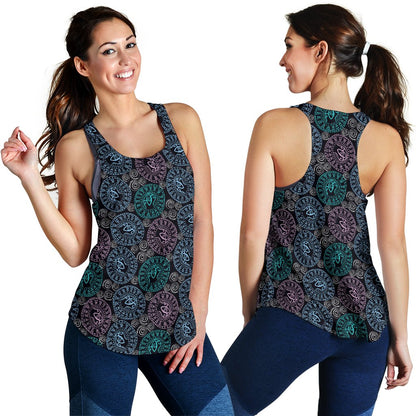 Eye of Horus Ethnic Pattern Women Racerback Tank Top
