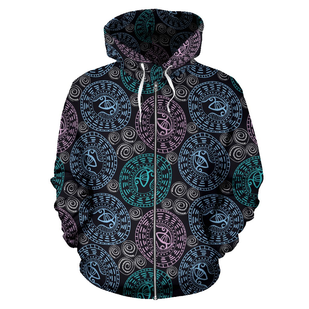 Eye of Horus Ethnic Pattern Zip Up Hoodie