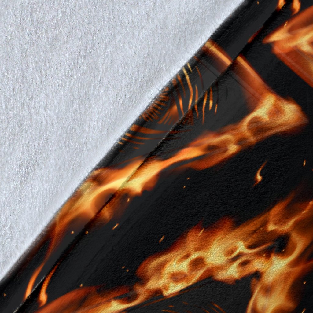 Eye Of Horus In Flame Print Fleece Blanket