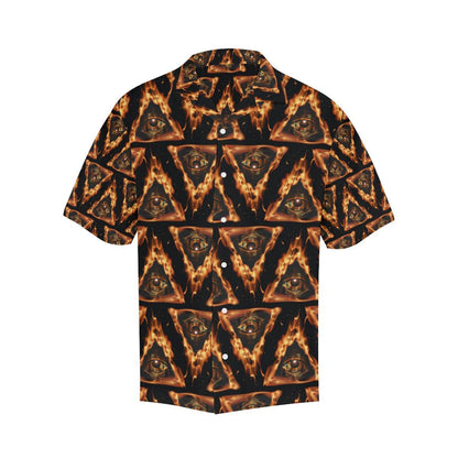 Eye of Horus in Flame Print Men Aloha Hawaiian Shirt