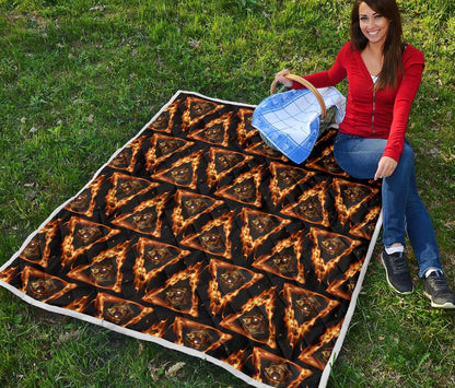 Eye of Horus in Flame Print Premium Quilt-JTAMIGO.COM