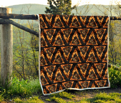Eye of Horus in Flame Print Premium Quilt-JTAMIGO.COM