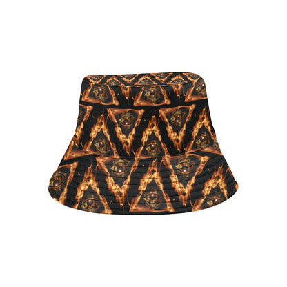 Eye of Horus in Flame Print Unisex Bucket Hat