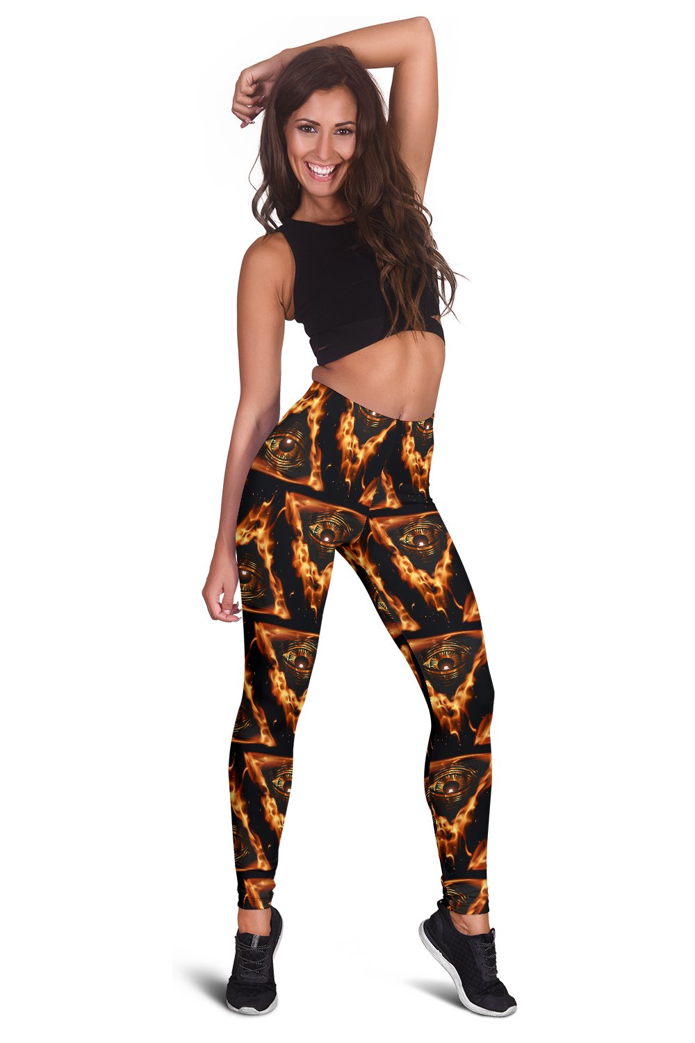 Eye of Horus in Flame Print Women Leggings