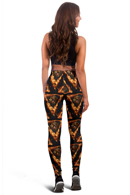 Eye of Horus in Flame Print Women Leggings