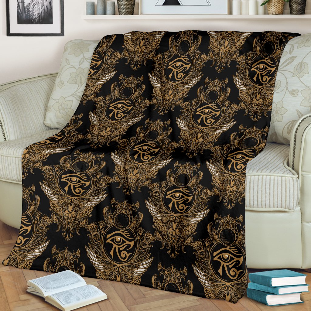 Eye Of Horus Mandala Style Fleece Blanket