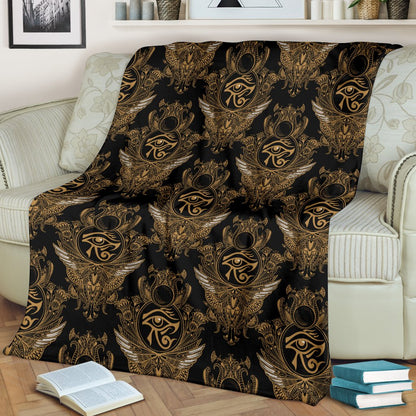 Eye Of Horus Mandala Style Fleece Blanket