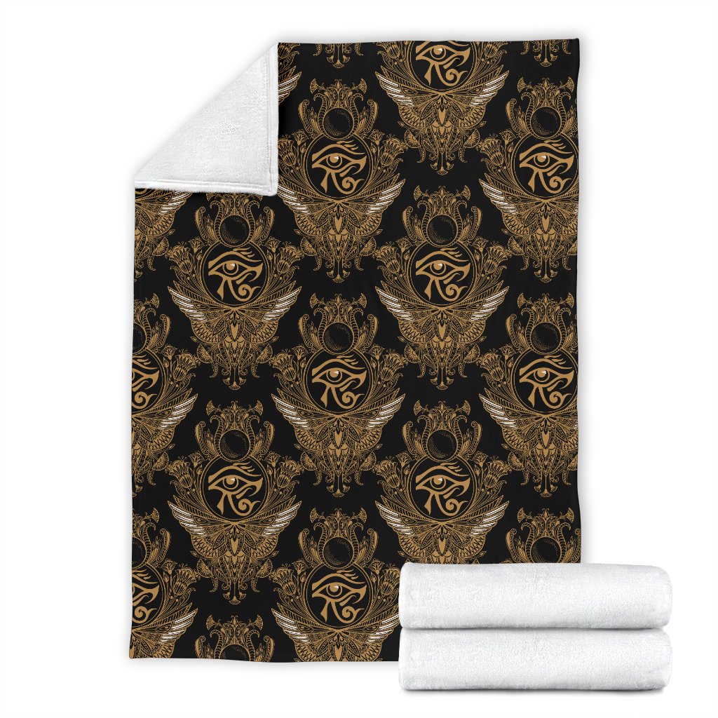 Eye Of Horus Mandala Style Fleece Blanket