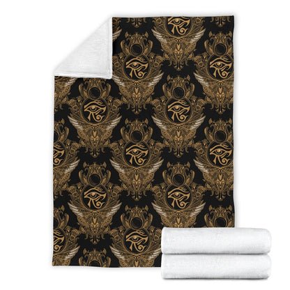 Eye Of Horus Mandala Style Fleece Blanket