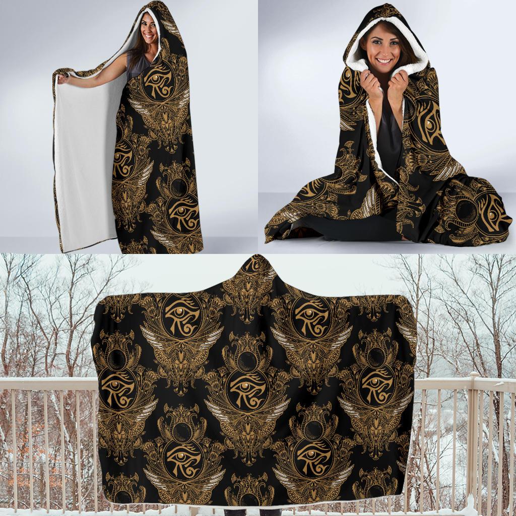 Eye of Horus Mandala Style Hooded Blanket-JTAMIGO.COM