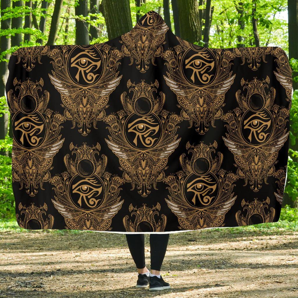 Eye of Horus Mandala Style Hooded Blanket-JTAMIGO.COM