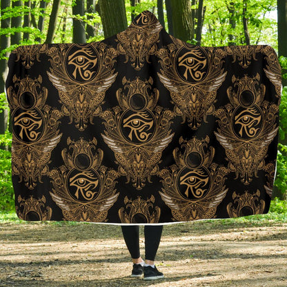 Eye of Horus Mandala Style Hooded Blanket-JTAMIGO.COM