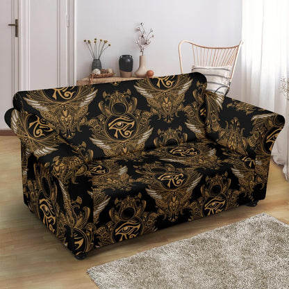 Eye of Horus Mandala Style Loveseat Slipcover-JTAMIGO.COM