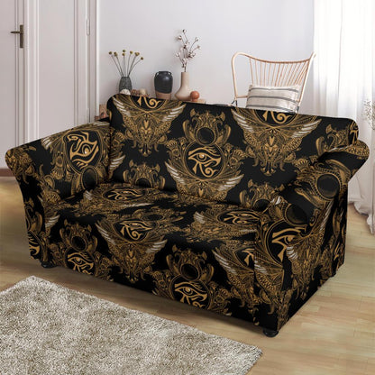 Eye of Horus Mandala Style Loveseat Slipcover-JTAMIGO.COM