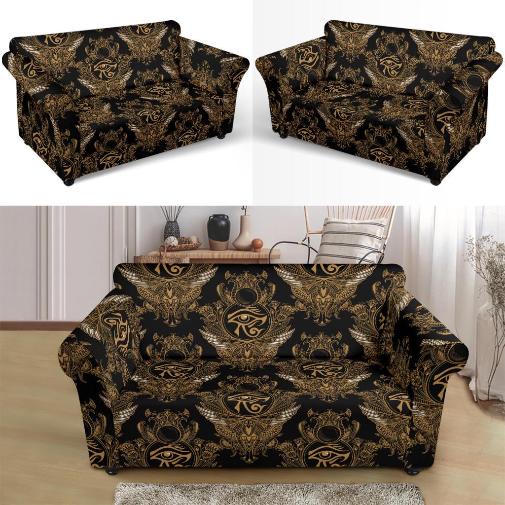Eye of Horus Mandala Style Loveseat Slipcover-JTAMIGO.COM