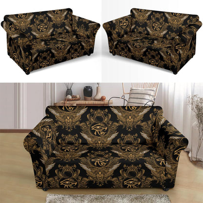 Eye of Horus Mandala Style Loveseat Slipcover-JTAMIGO.COM