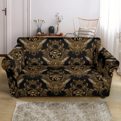 Eye of Horus Mandala Style Loveseat Slipcover-JTAMIGO.COM