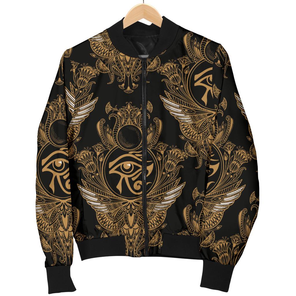 Eye of Horus Mandala Style Women Casual Bomber Jacket