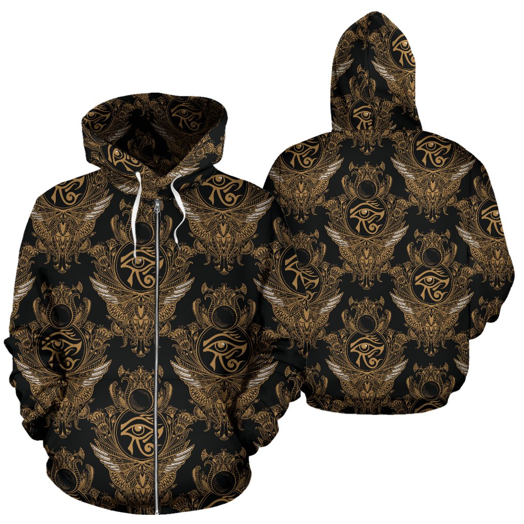 Eye of Horus Mandala Style Zip Up Hoodie