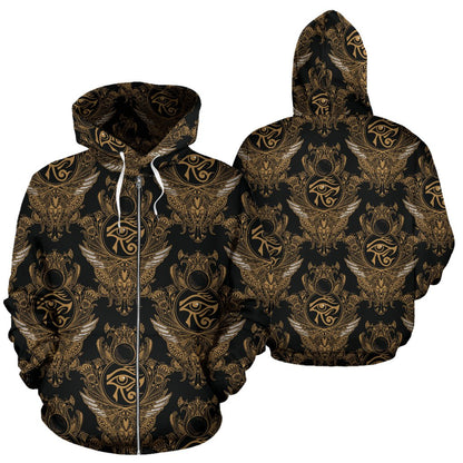 Eye of Horus Mandala Style Zip Up Hoodie