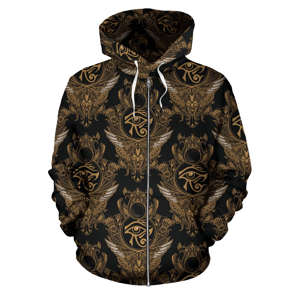 Eye of Horus Mandala Style Zip Up Hoodie